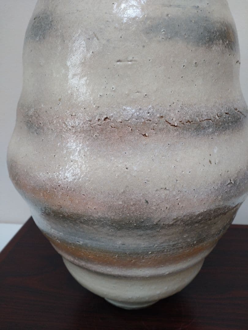 【人間国宝】清水卯一 三色壷 高さ約34cm！特大花瓶 師:石黒宗麿