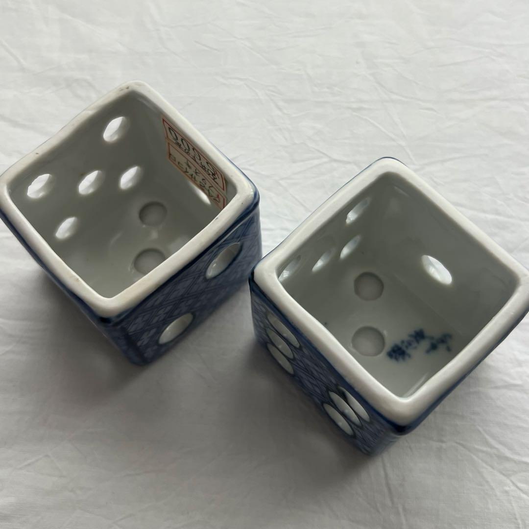 未使用 サイコロ 蓋置 高野昭阿弥 祥瑞 2点 茶道具 共箱