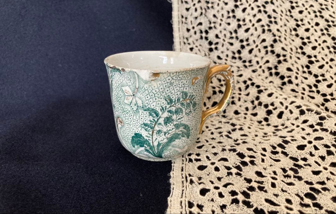 金継ぎ用 クレイユモントロー すずらん カップ フランス アンティーク