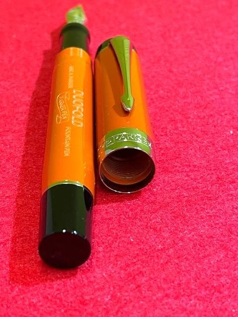 ほぼ未使用品 パーカー デュオフォールド ビッグレッド 18K/750 F 即送