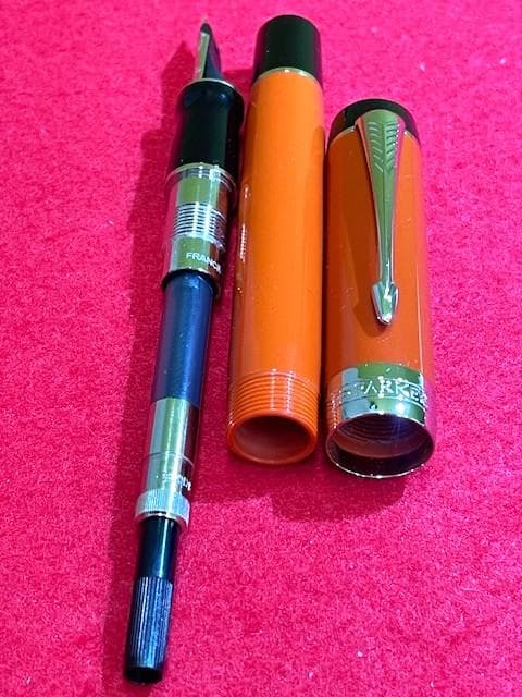 ほぼ未使用品 パーカー デュオフォールド ビッグレッド 18K/750 F 即送