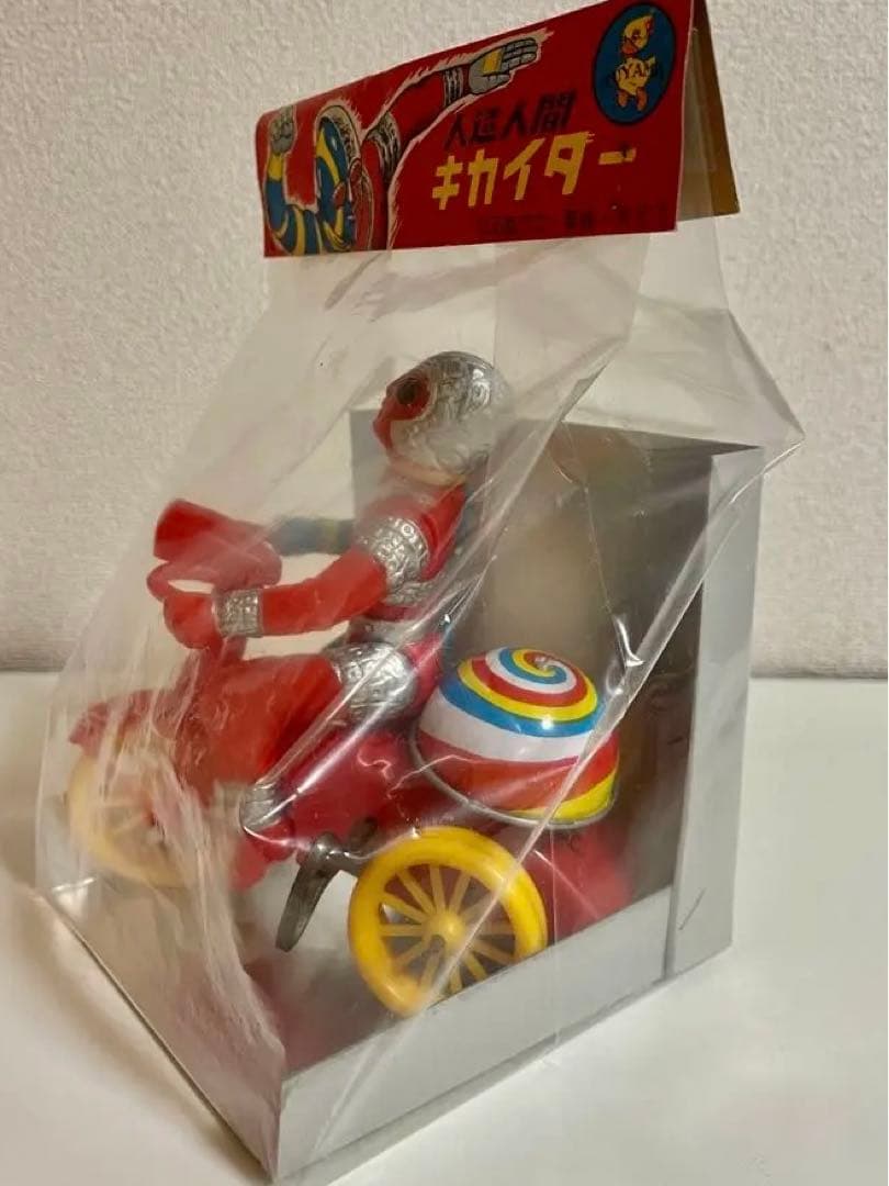 キカイダー三輪車ソフビ❗️三輪車当時物おみやげ‼️ソフビ!❗️