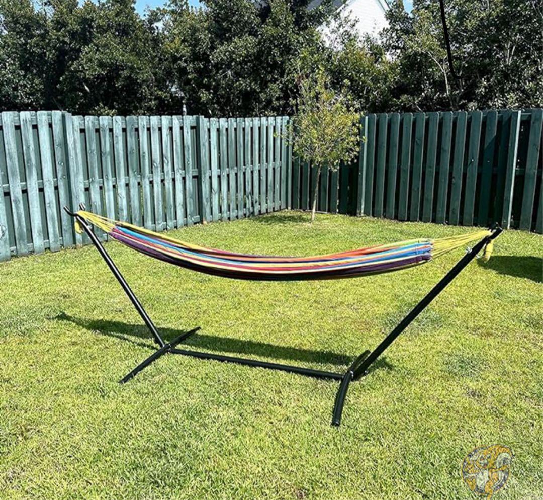 カラフルハンモック スチールスタンド付き