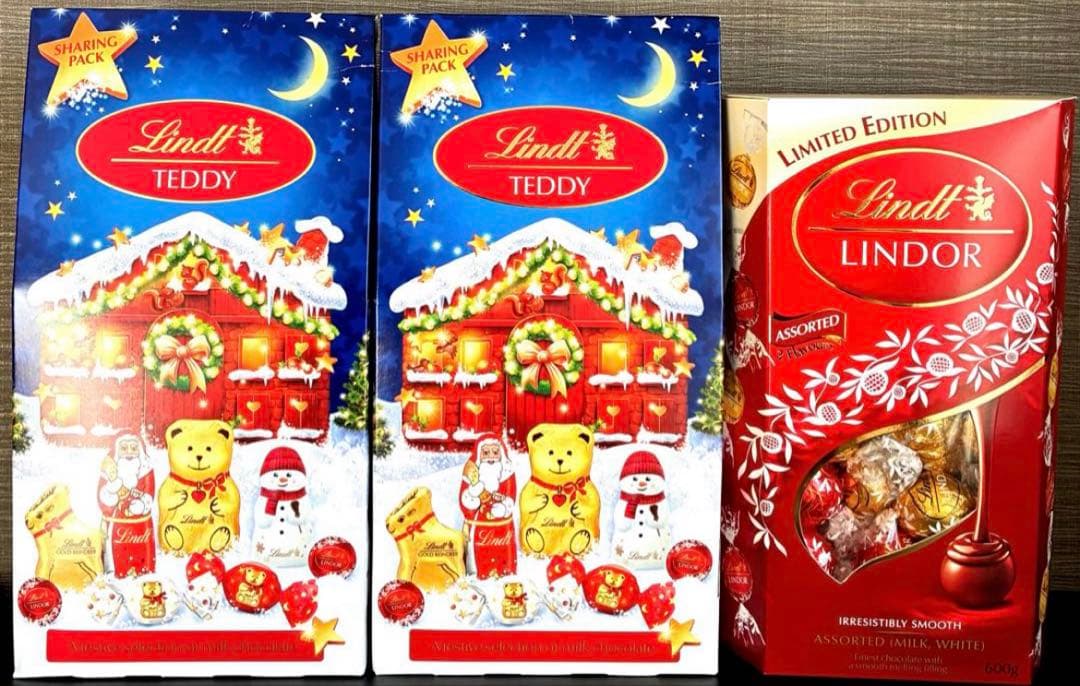 【未開封新品】リンツ レッドアソート ホリデーパック 3箱セット Lindt②