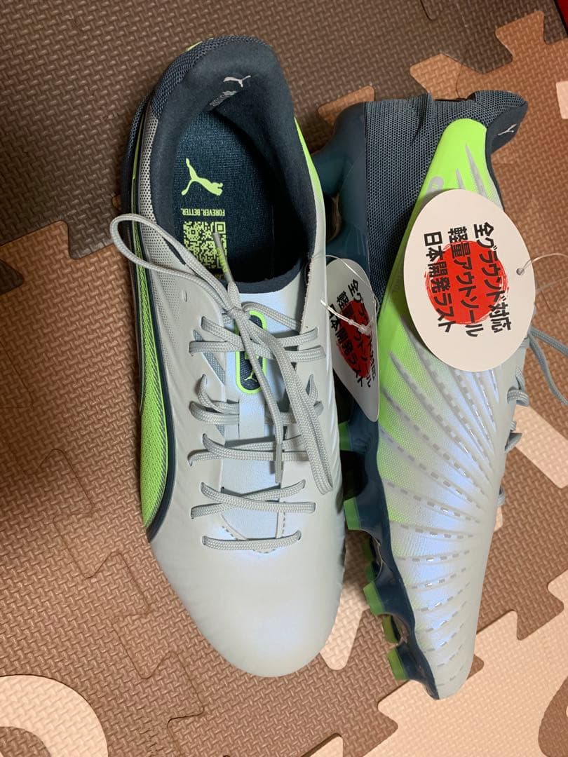PUMA サッカーシューズ グレー/ライム