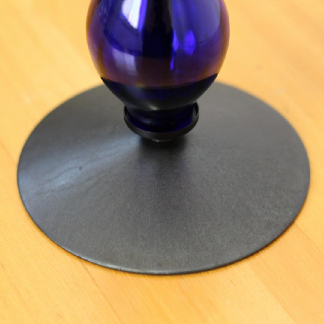 【美品・刻印】エリックホグラン　キャンドルスタンド オニオン型2段　ブルー 01
