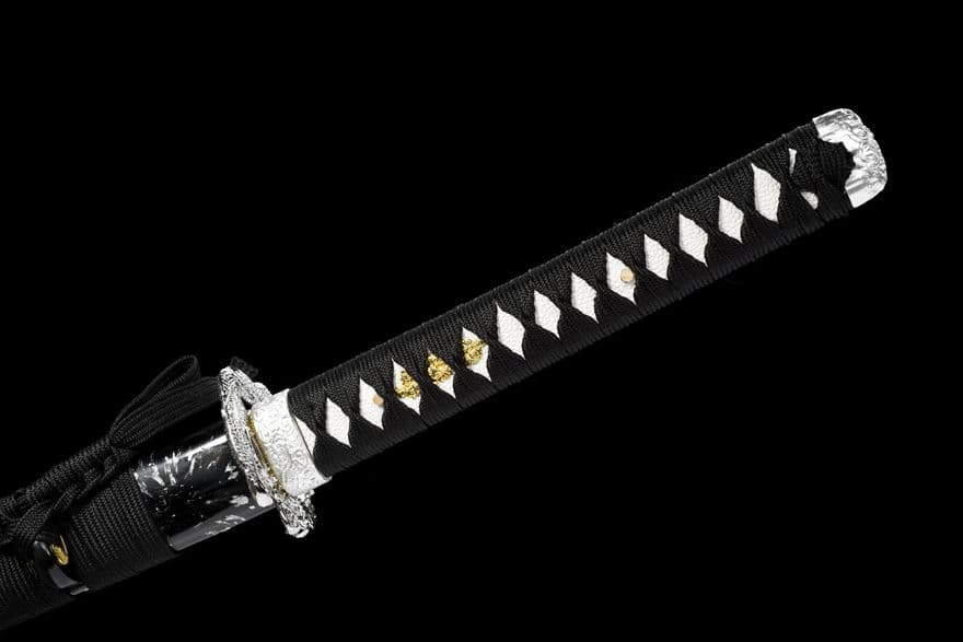 武具　刀装具　日本刀　模造刀   居合刀 銀竜武士刀（炭素鋼）