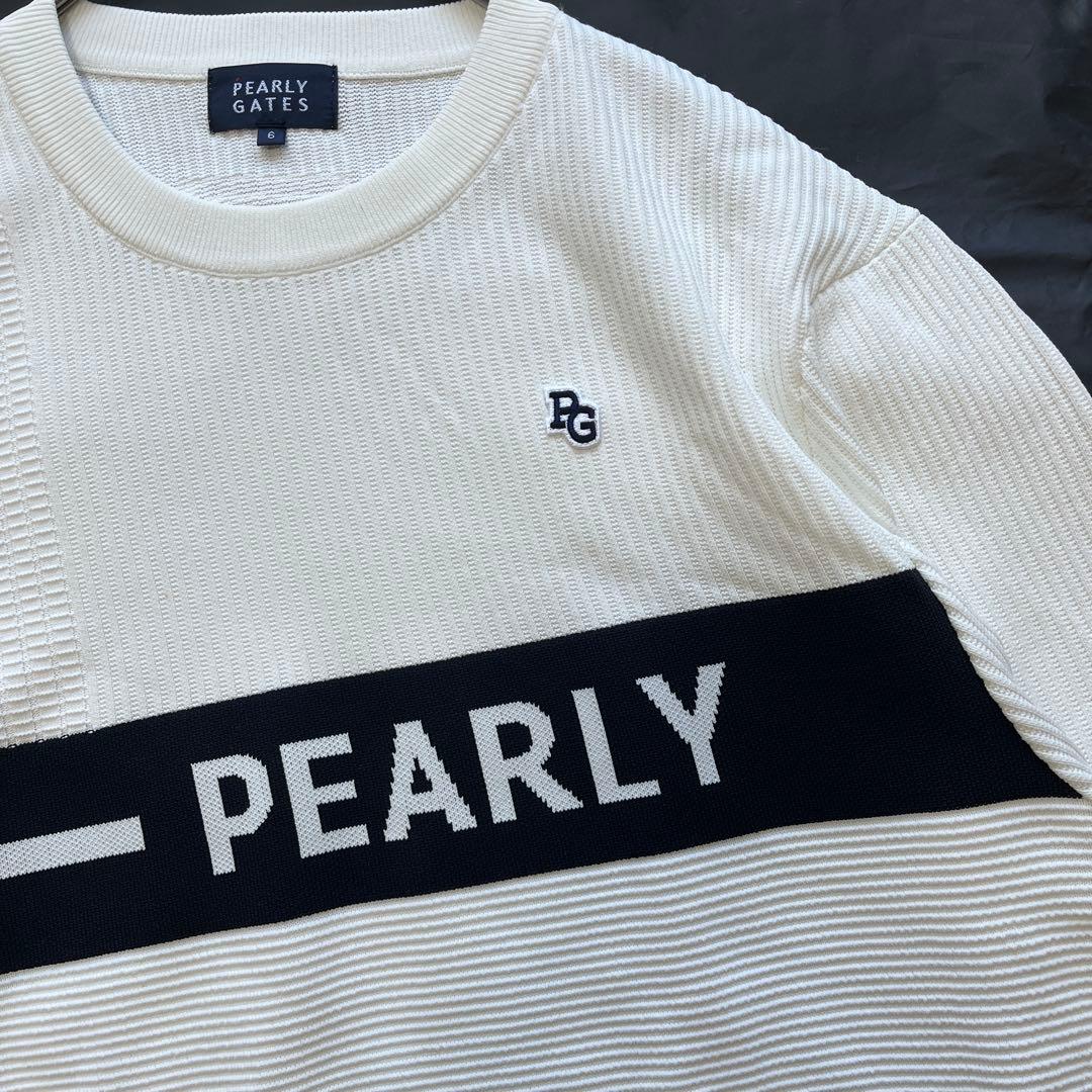 24年　現行　パーリーゲイツ　XL相当　光栓クルーネックニットプルオーバー