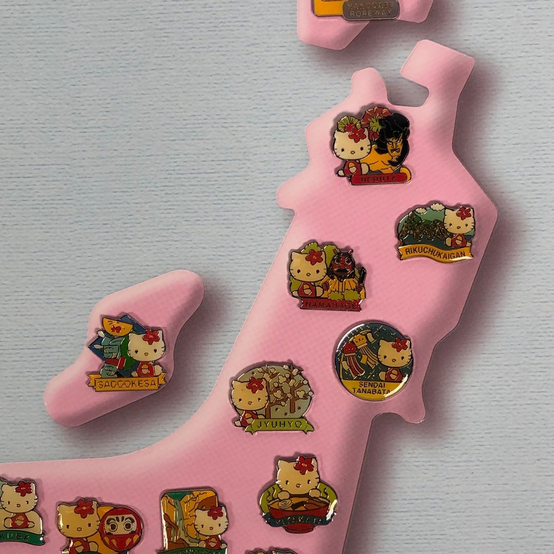 ハローキティ 日本地図 都道府県 ピンバッチ シリアル番号209 2001年