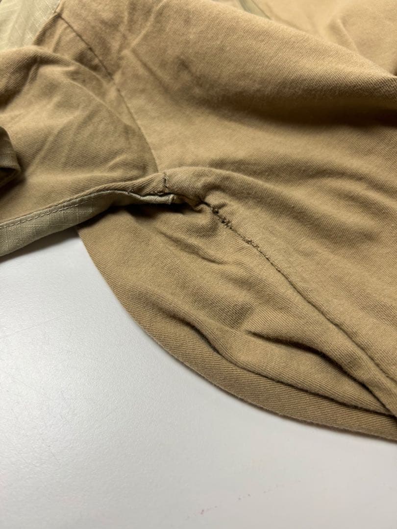 カーキ　ハーフジップ　ミリタリーシャツ　コンバットシャツ　XS-Rサイズ