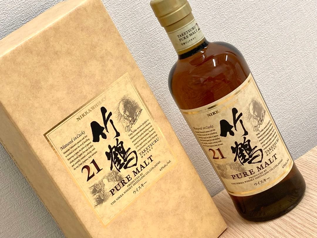 ニッカ 竹鶴 21年 ピュアモルト 未開栓 箱付き ウイスキー