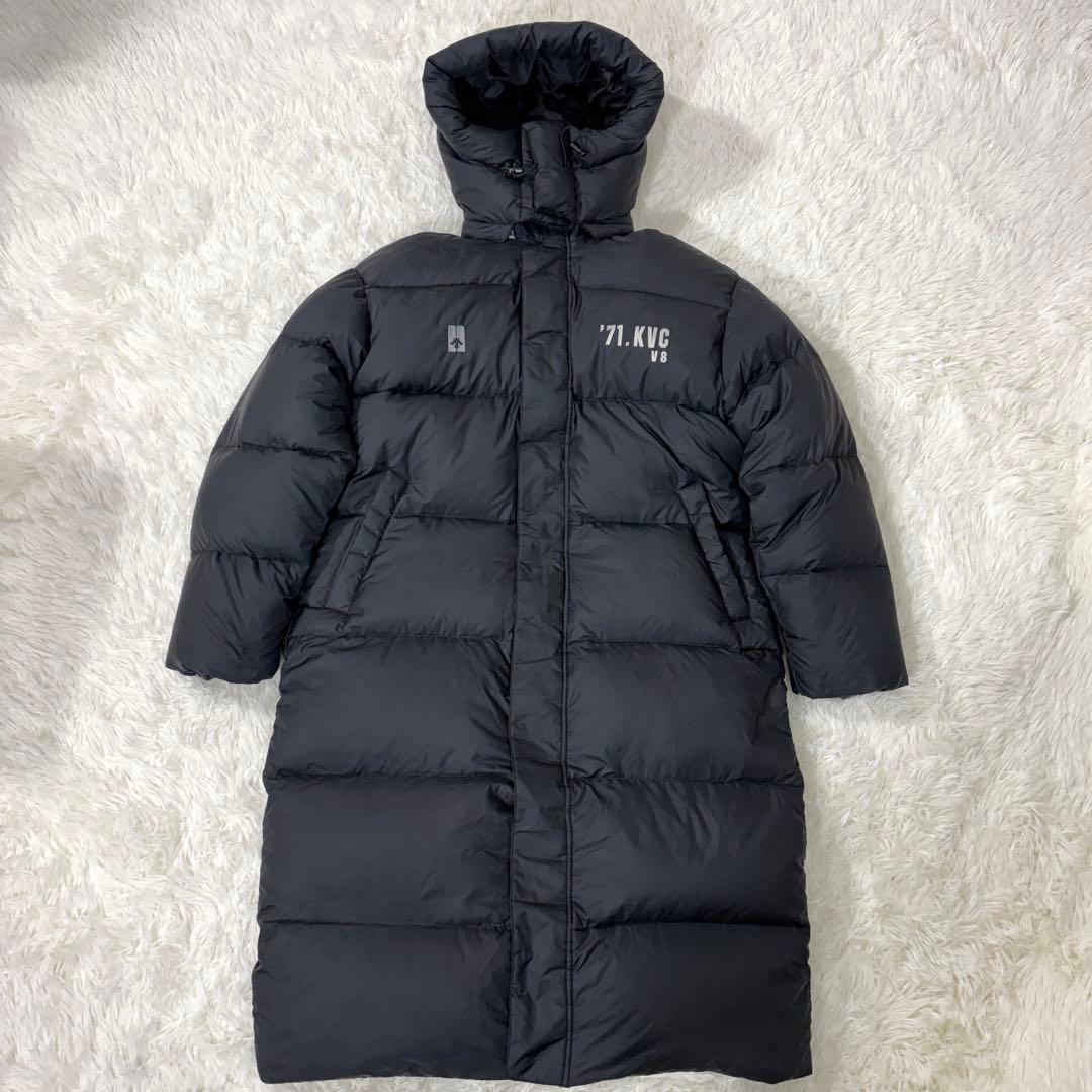 デサント ダウンコート ロング丈 着丈106cm フード脱着可 ダウン90% 黒