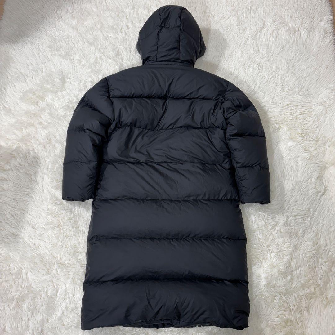 デサント ダウンコート ロング丈 着丈106cm フード脱着可 ダウン90% 黒