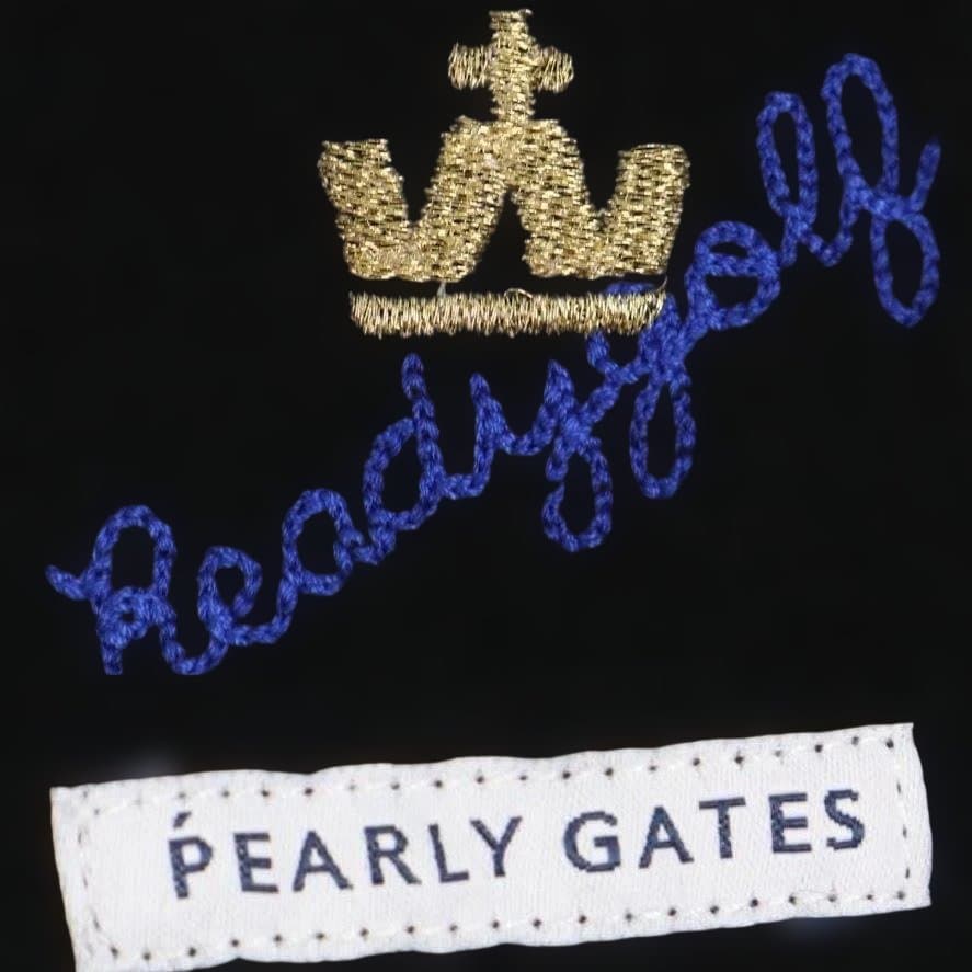 パーリーゲイツ カシミヤ100％ クルーネックニット サイズ4 黒 ワッペンロゴ