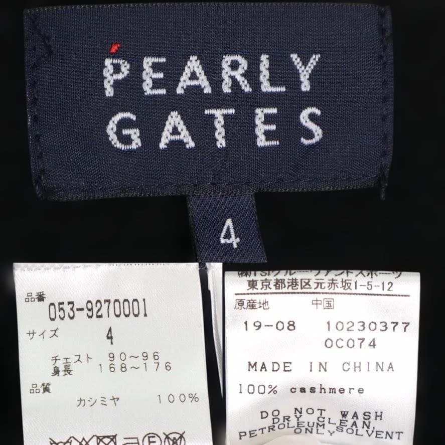 パーリーゲイツ カシミヤ100％ クルーネックニット サイズ4 黒 ワッペンロゴ