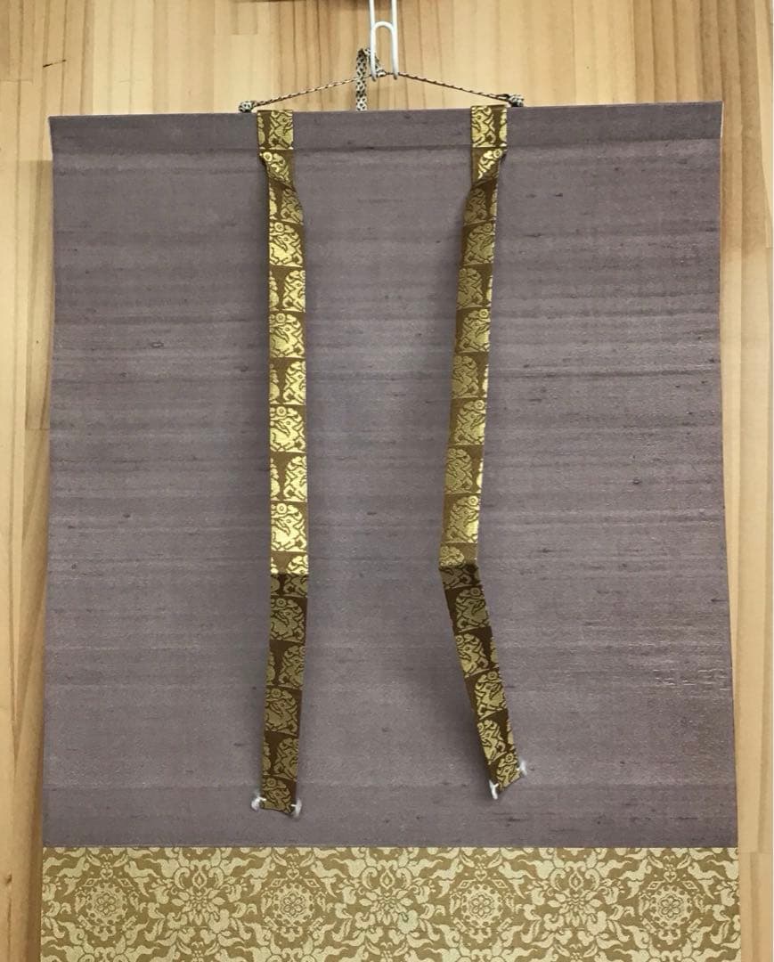 K茶道具　掛軸　開門落葉多　松尾流十一代宗倫(葆光斎)自筆　共箱紙箱S999KJ