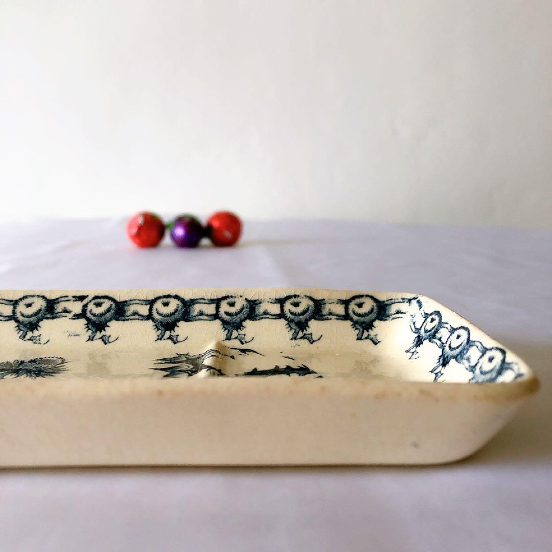 ジアン CACTUS サボテン トゥースディッシュ ブルー アンティーク食器