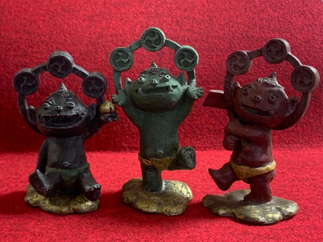セトクラフト ヴィンテージ　鬼っ子置物３体セット 縁起物 開運 魔除け 節分