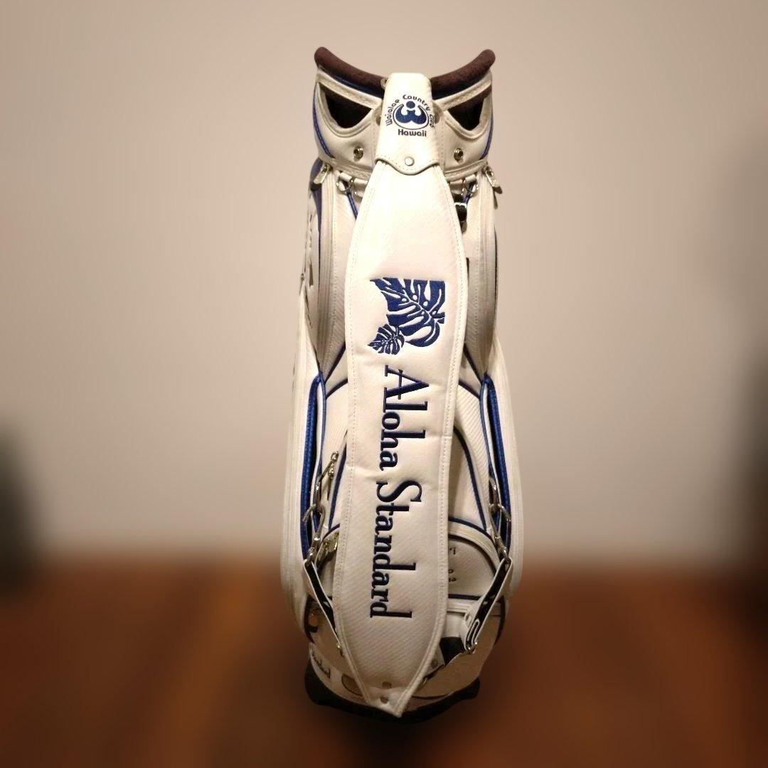 Aloha Standard ゴルフキャディバッグ ホワイト/ネイビー レア