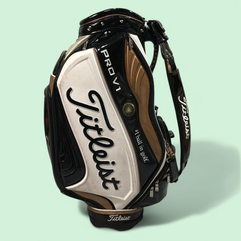 タイトリスト Titleist キャディバッグ ホワイト ブラック ゴルフ 刺繍