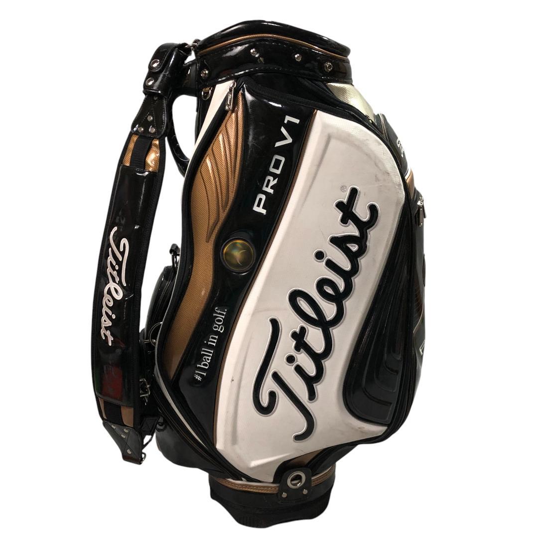 タイトリスト Titleist キャディバッグ ホワイト ブラック ゴルフ 刺繍