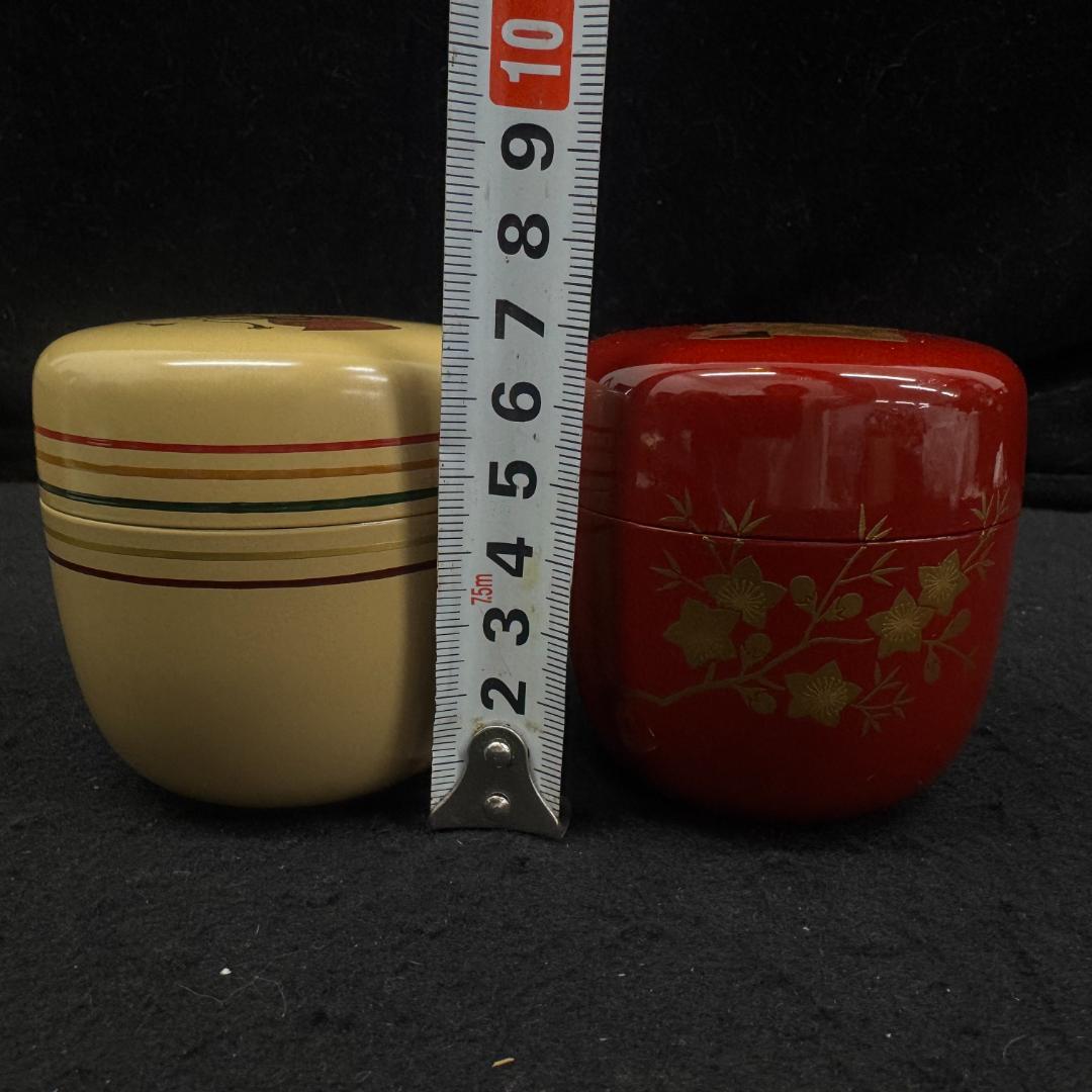 茶道具 中谷秀斉　二節句棗 共箱二重箱 共布　美品