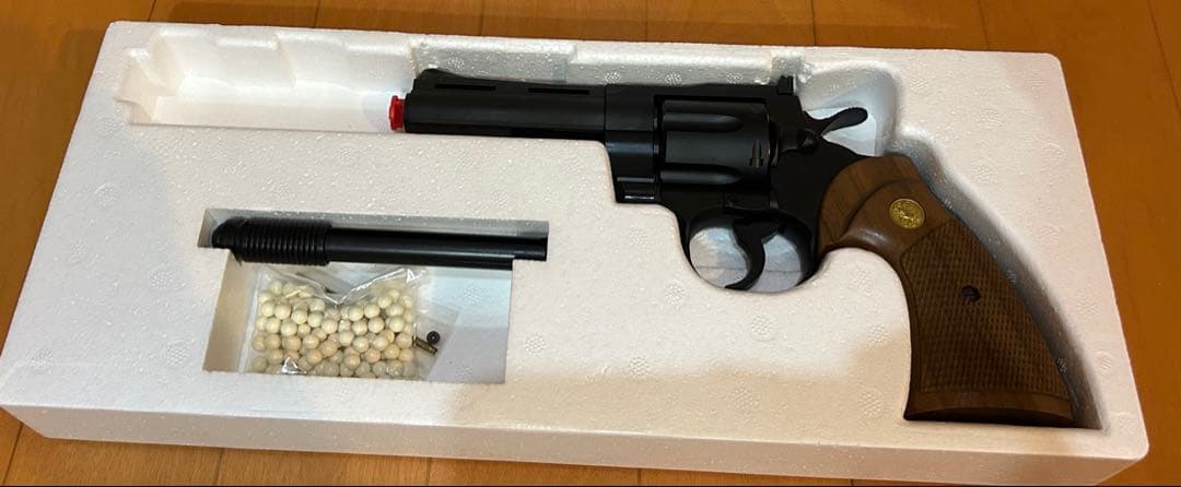 タナカコルトパイソンRモデルガスガン＆チェッカーグリップ