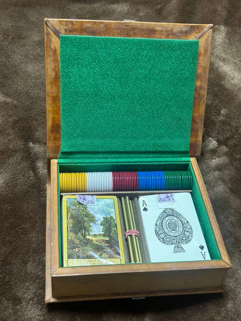 デッドストック 本革 イタリア製 ヴィンテージ ポーカーセット アンティーク