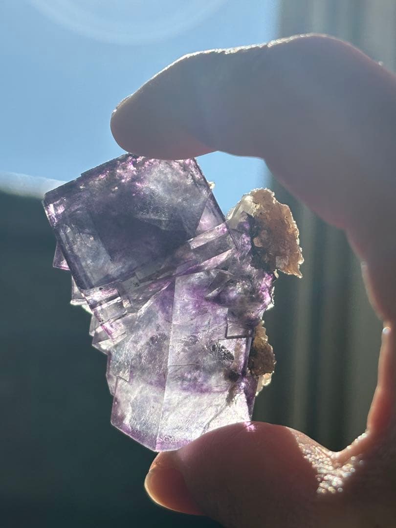 し*ま様 中国　ヤオガンシャン　パープルブルー　フローライト　結晶　原石　鉱物標