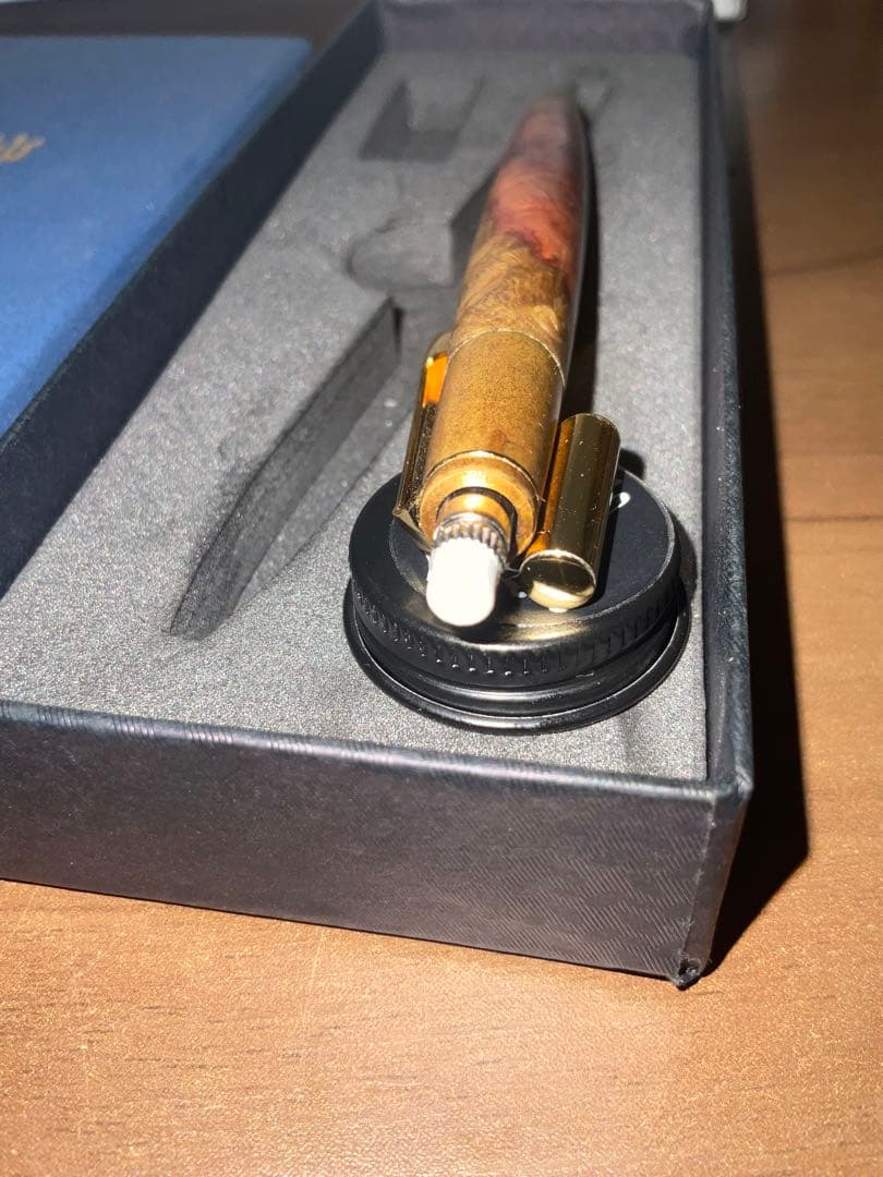 ボナンペン シャーペン0.5mm(花梨紅白/色物金具・古風) 値下げOK