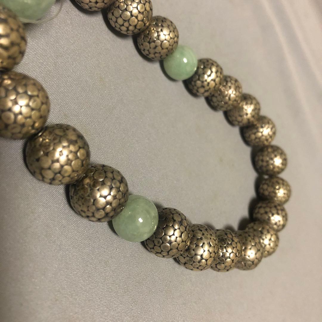 純銀手打ち　本翡翠　念珠