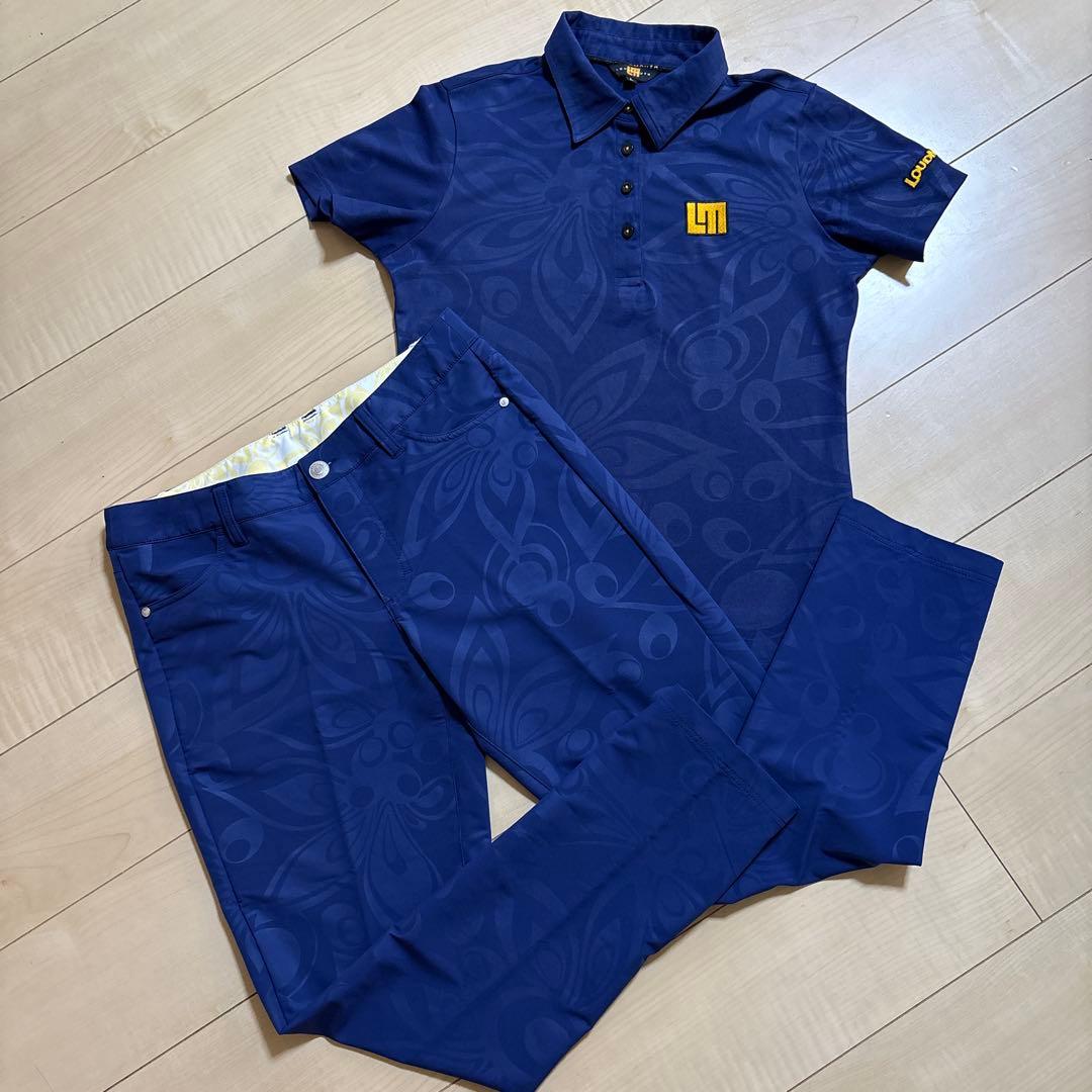 ラウドマウス　ゴルフ ポロシャツ パンツ 2点セット ネイビー　L/L