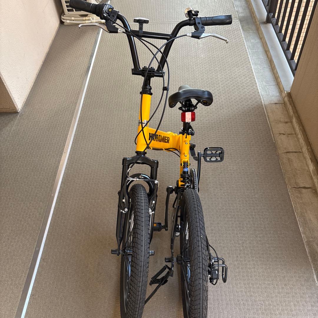 (引取りかお届け) 20インチHUMMER 折りたたみ 自転車 黄色