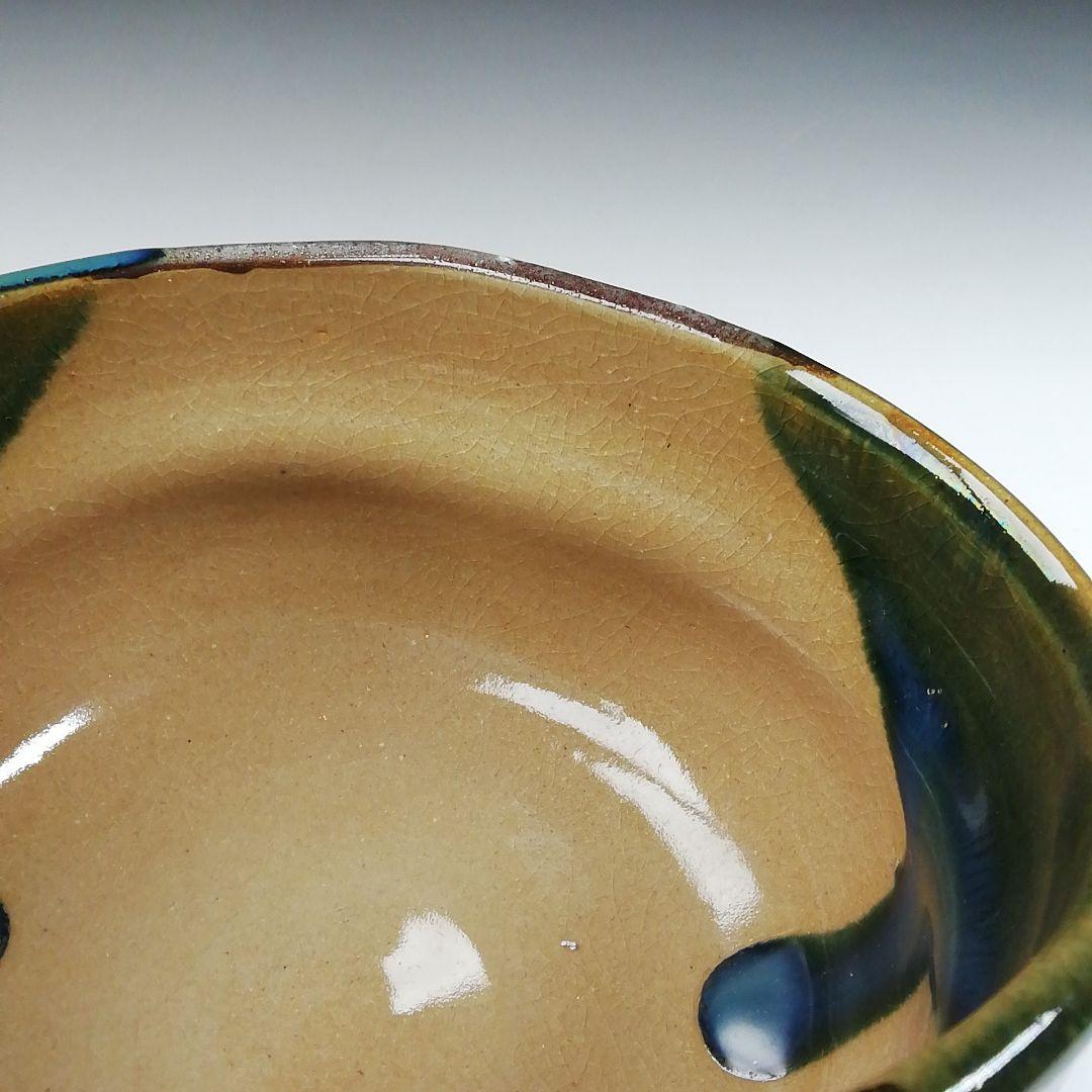 Ｔ５５８　茶碗　『鳴海織部』『御題茶碗』『景陶 造』　共箱　抹茶碗　茶道具