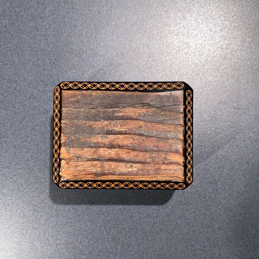 香合　古材　七宝蒔絵　大亀老師書付・花押　大徳寺　R0803ダP