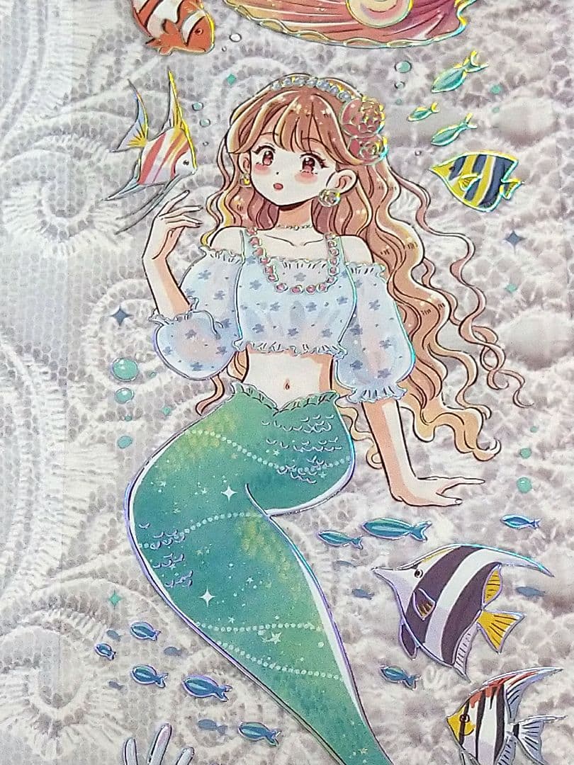 ✩SALE✩J345＃海洋之泪(镭射银)当季限定切り売り海外人物マステ女の子