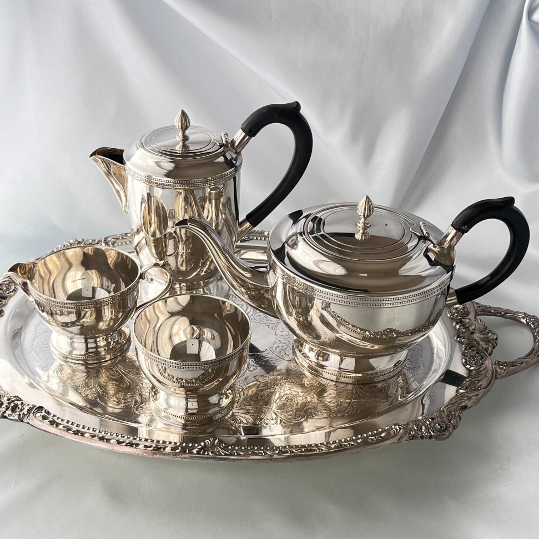 【英国】 ティーサービス 4点 【シルバープレート】