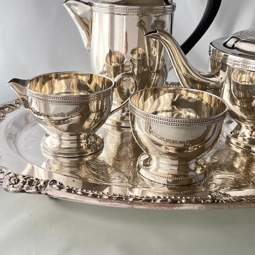 【英国】 ティーサービス 4点 【シルバープレート】