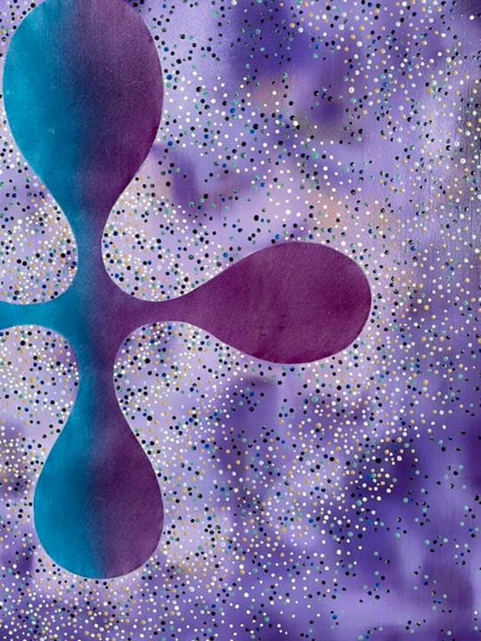 油絵　現代アート　Deep Purple 作者　あんどうまさひろ　油彩画