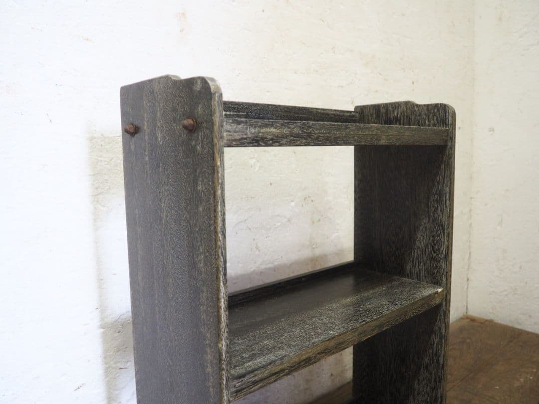 1210 小ぶりな本棚　収納棚　ブックラック　ケース　古家具　レトロ　ビンテージ