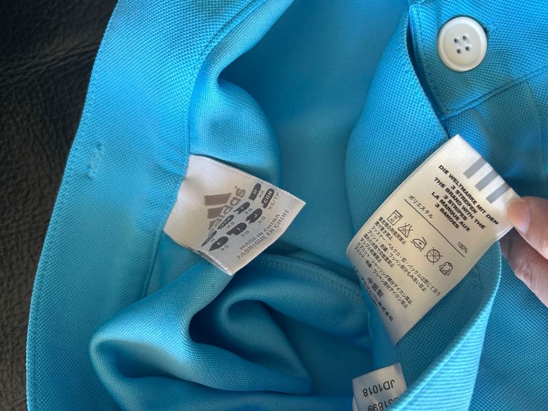 adidas 水色 ジップアップジャケットとショートパンツセット