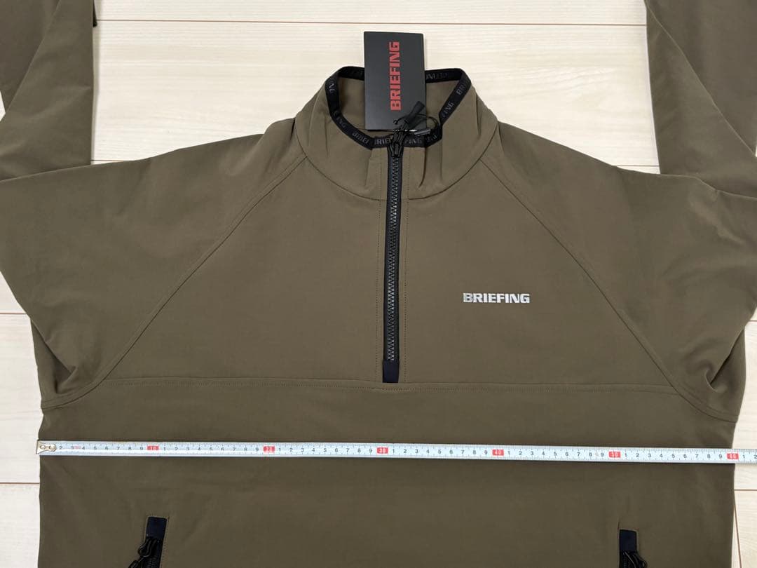 未使用)ブリーフィング ゴルフ メンズ フリースハーフジップ サイズL オリーブ