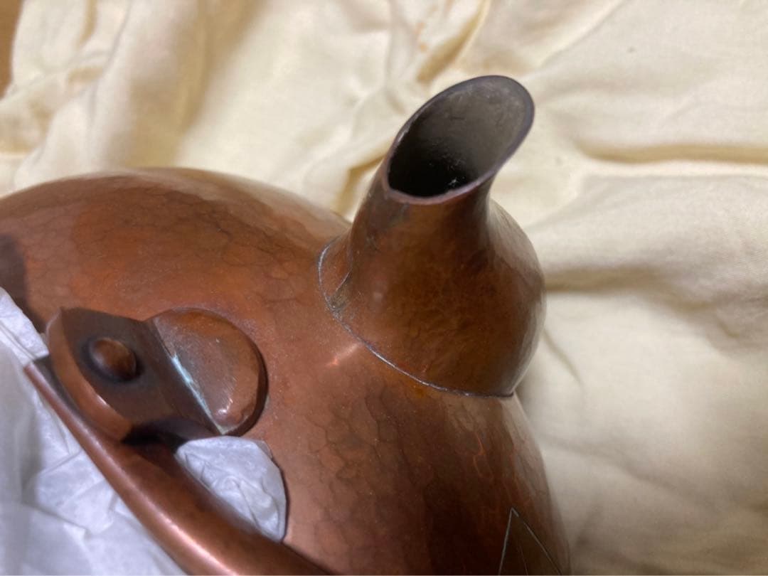 玉川堂 鎚起銅器の葉模様の茶筒&ヤカン