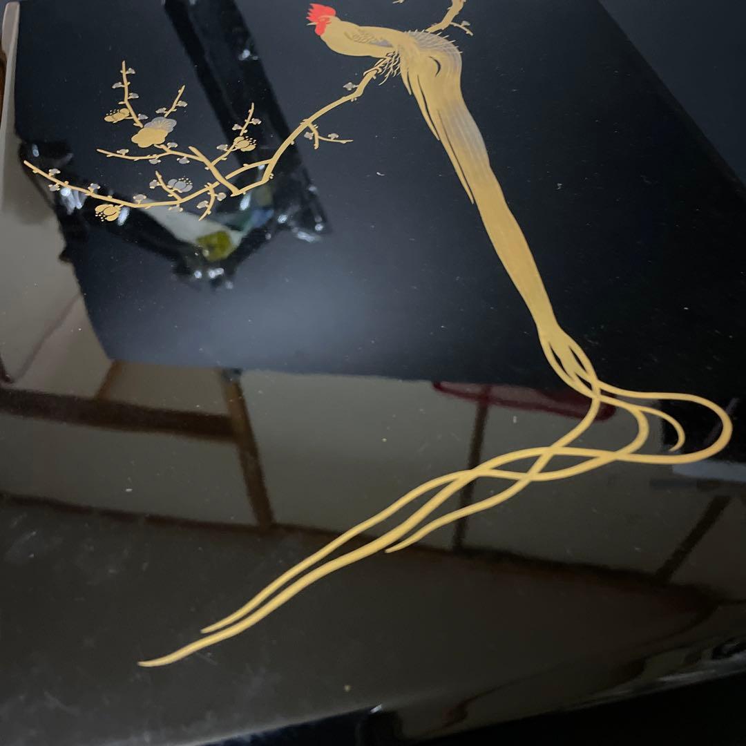 時代物　蒔絵硯箱　是真造　木箱付き