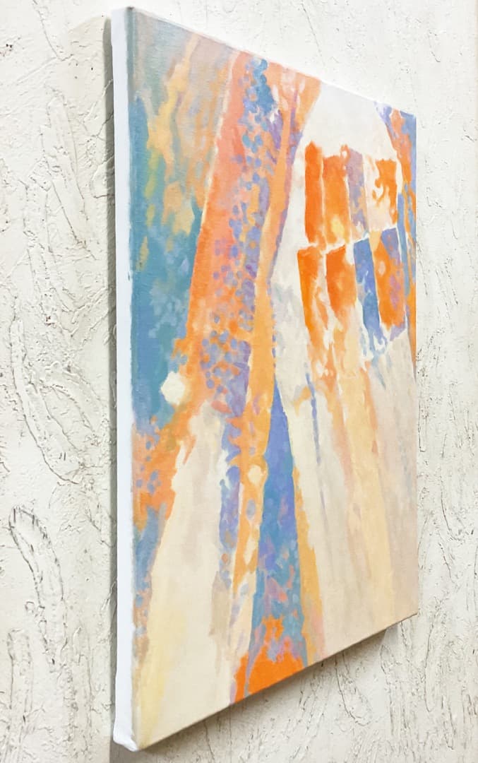 絵画 851 油絵/抽象画風/自然の造形/天然水晶/クリスタル/F6号