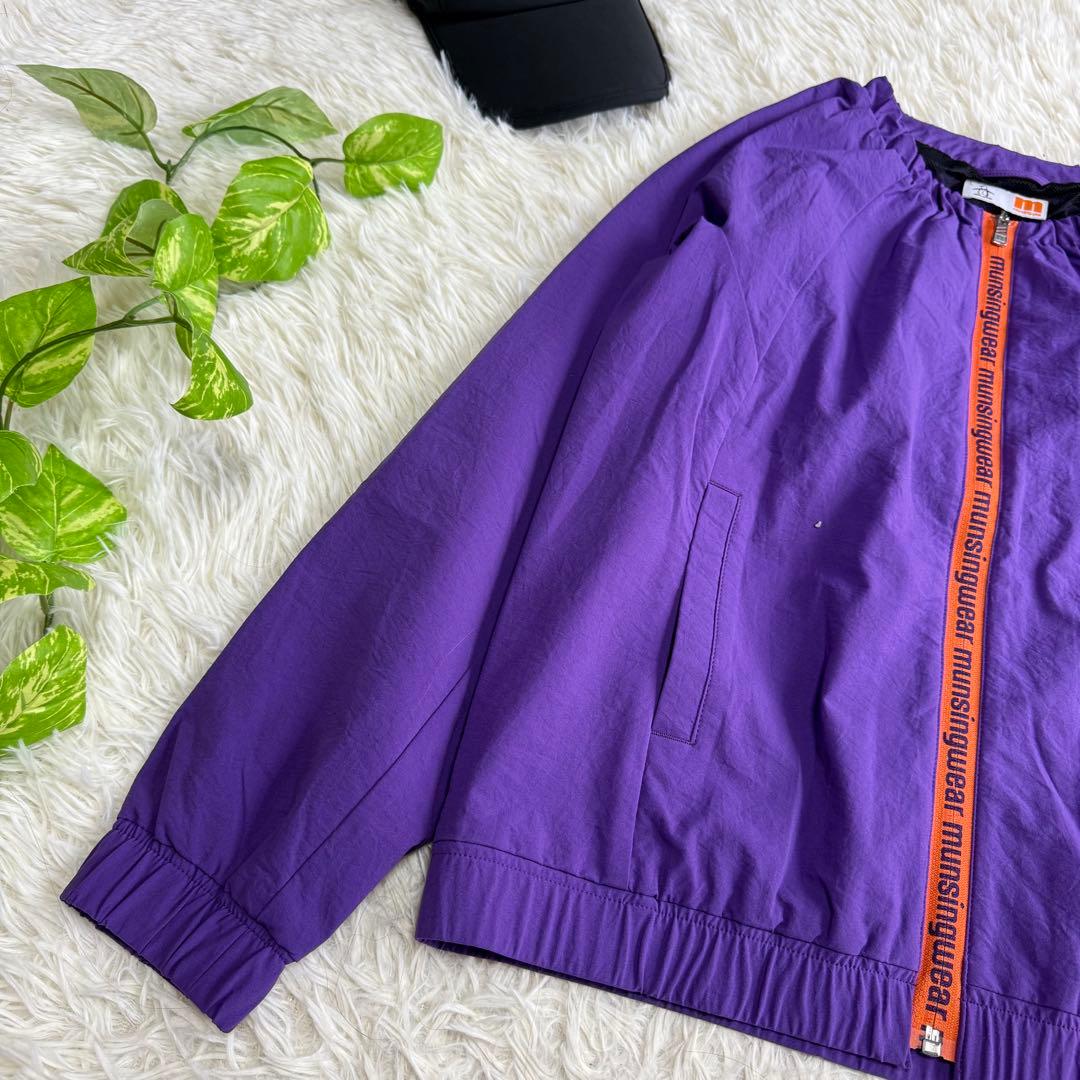 【マンシングウェア】極美品 ジップジャケット ノーカラー Lサイズ レディース