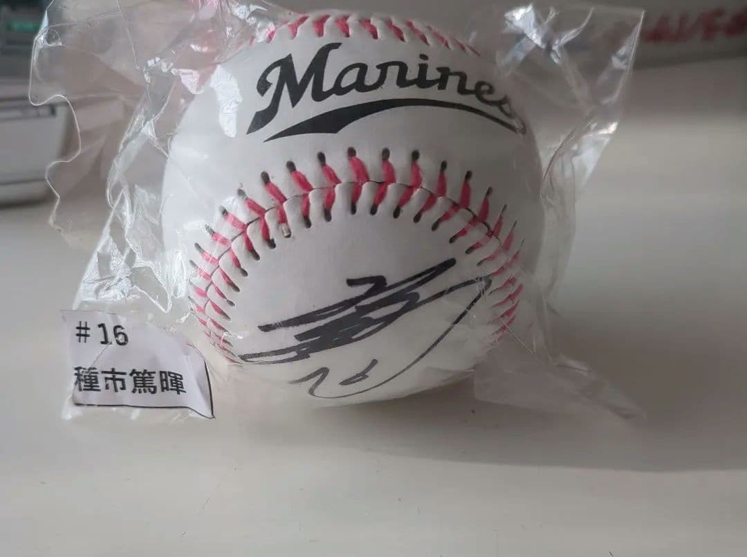 希少　当選品　千葉ロッテ　WBC日本代表　種市篤暉　直筆サインボール