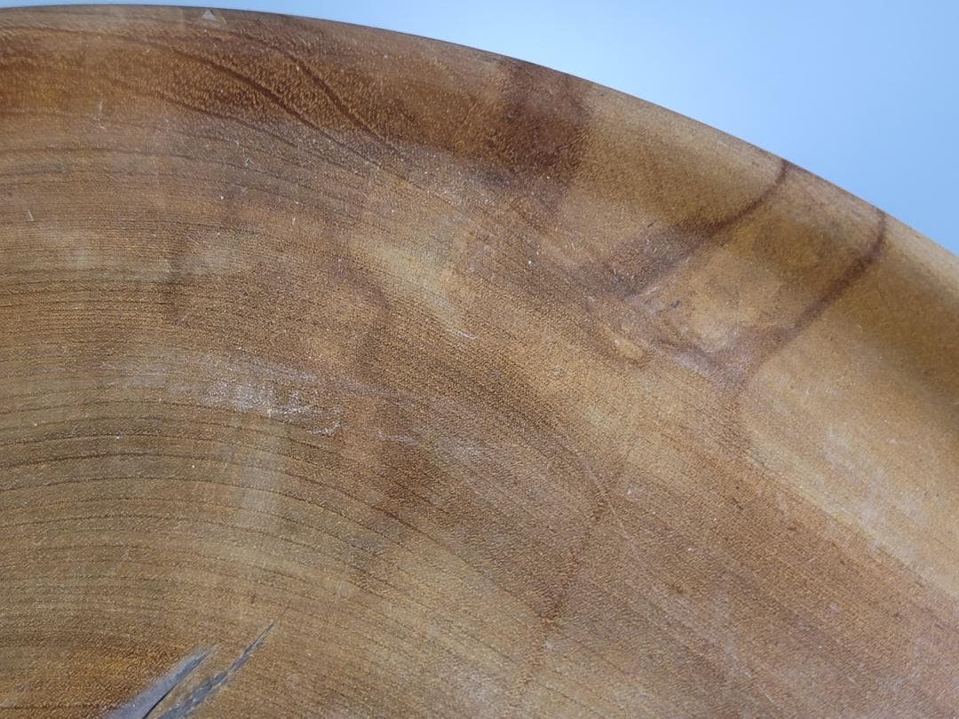 銘木 一刀彫 煎茶 盆 円盆
