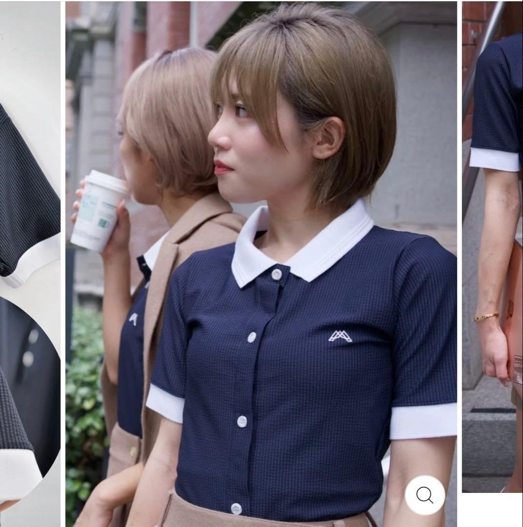 エースアンドレア　ポロシャツ　ネイビー