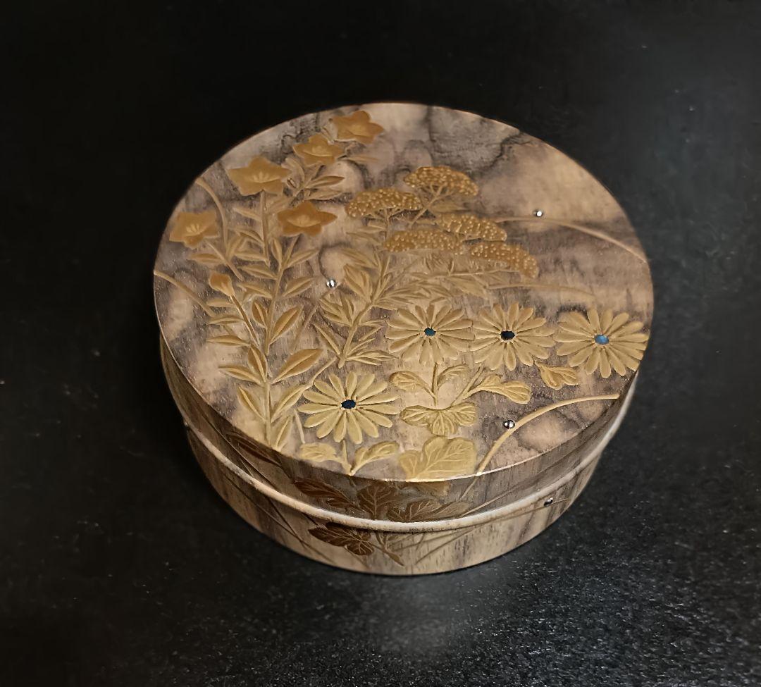 黒柿材本金蒔絵宝石指輪入れ